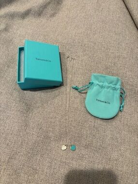 Tiffany & Co. Robin's-egg Blue Heart Charm Necklace with Silver Disc